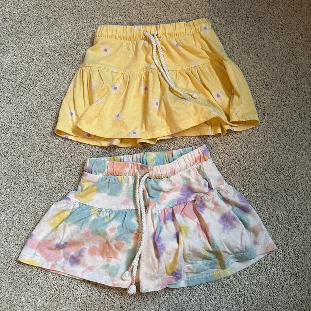Yellow and Pastel Tie-Dye Skirt Set